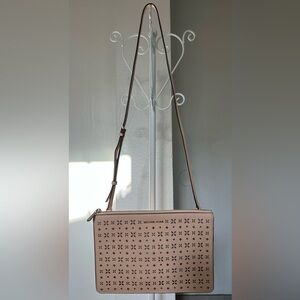 Michael Kors Tan Purse with Gold Cutouts
